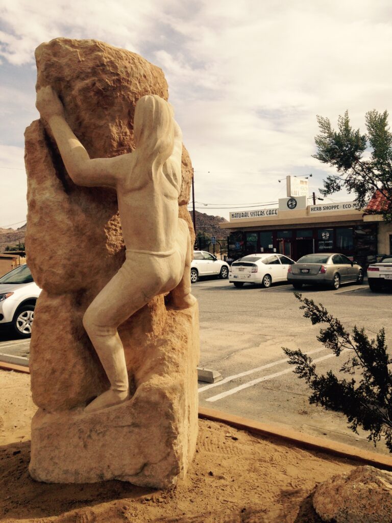 Spirit Climb sculpture by David Falossi in Joshua Tree, California